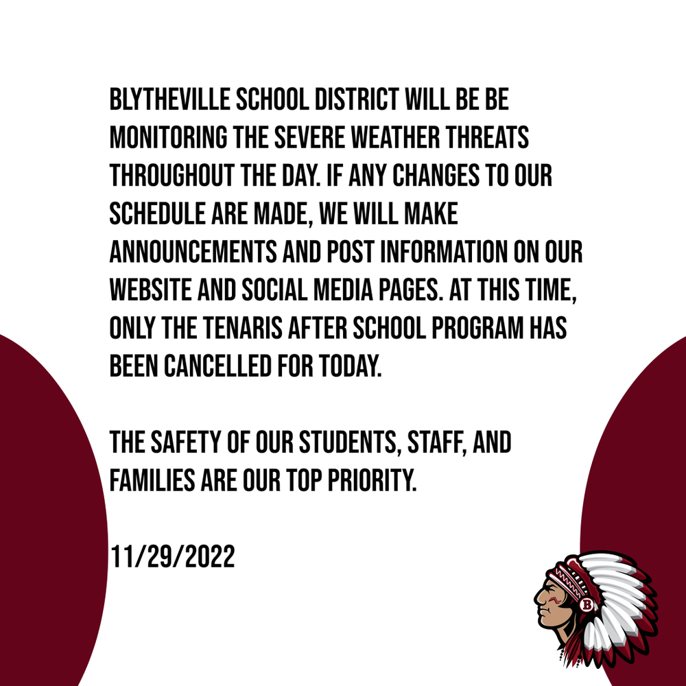 Severe Weather Update Blytheville Middle School