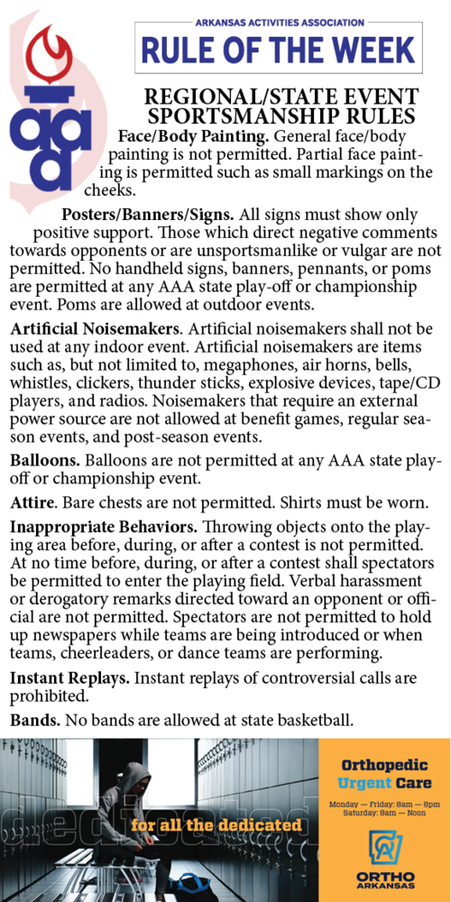 Regional/State sportsmanship rules
