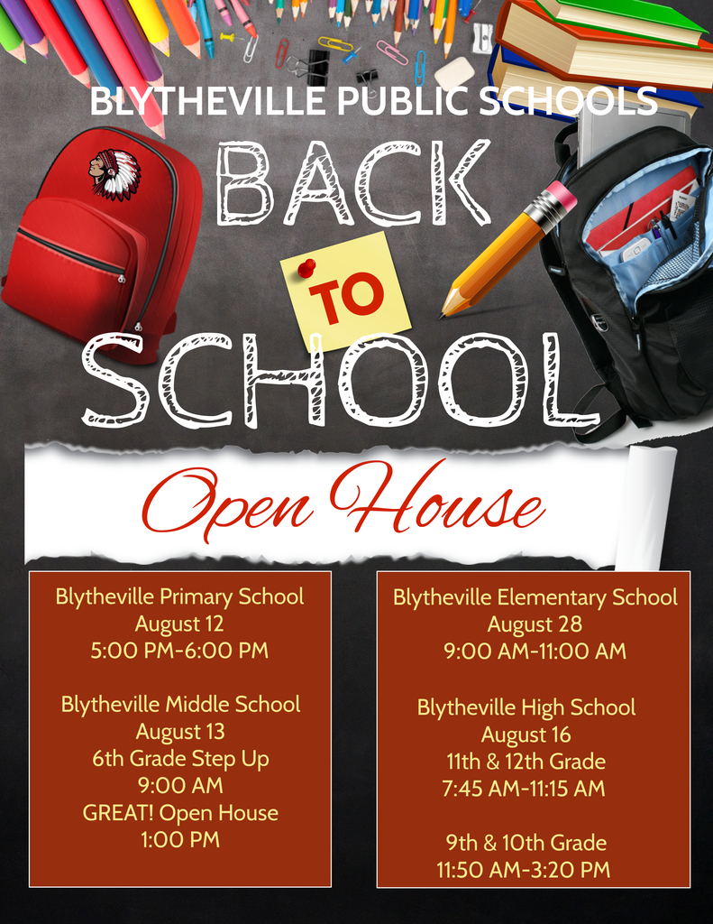 Join us for Open House in Blytheville Public Schools!