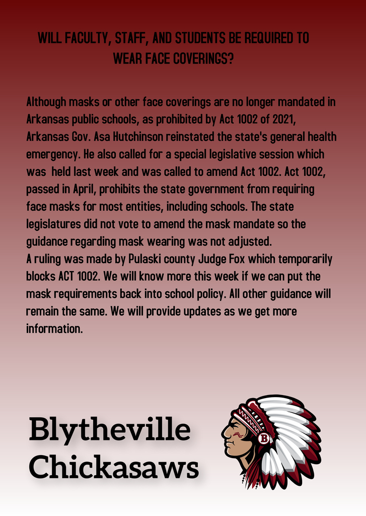 Statement about Face Covering
