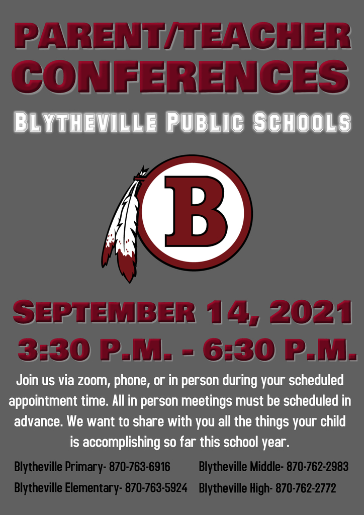 Parent/Teacher Conference Sept. 14, 2021 at 3:30pm