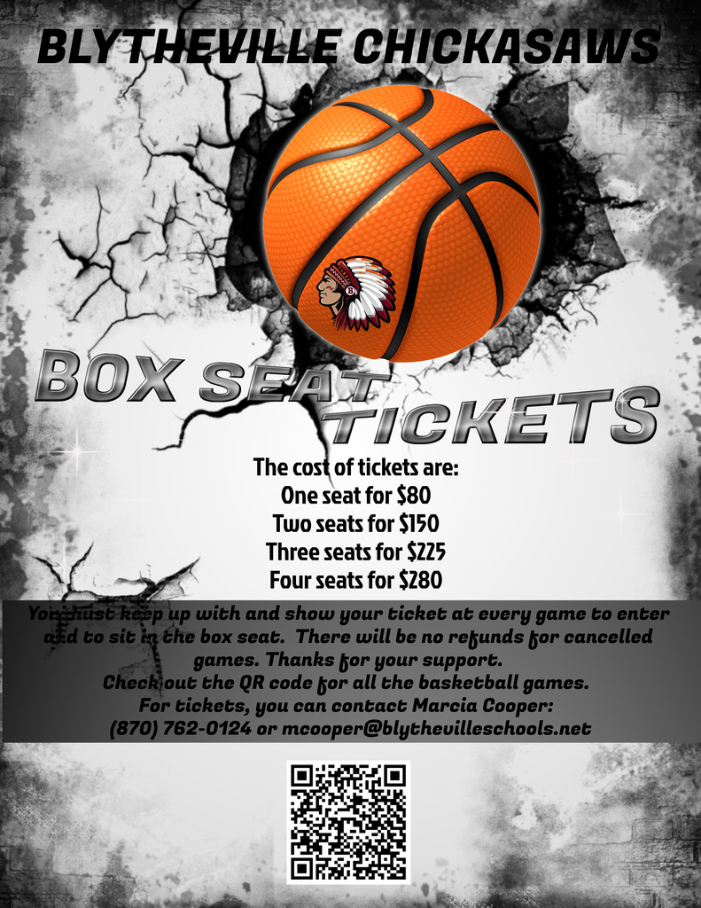 Box seats can be purchased now. If interested, reach out to Marcia Cooper at 870-762-0124.